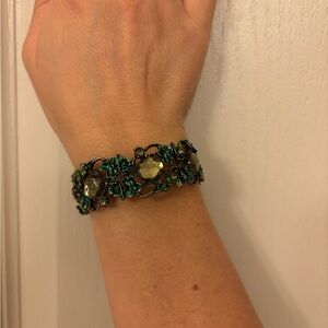 Elegant Green Bangle Bracelet Vintage